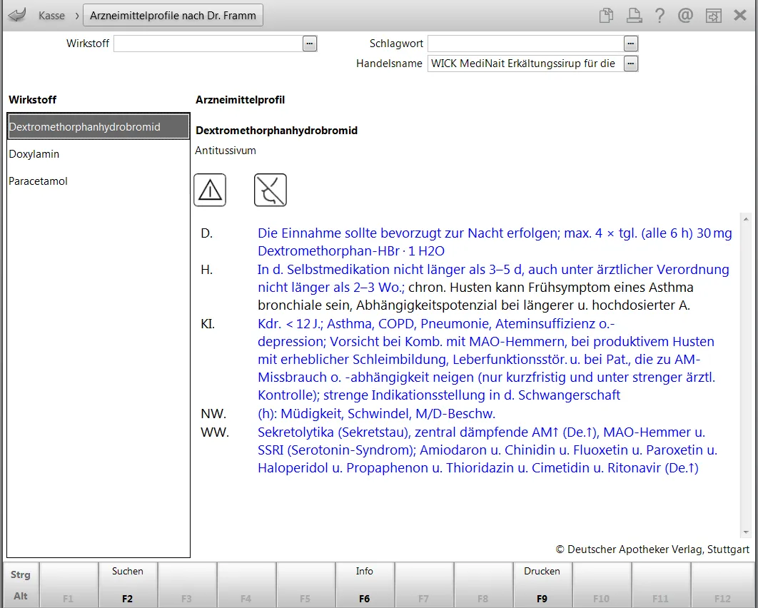 IXOS Arzneimittelprofile Dr. Framm